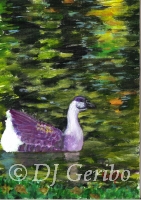 Daily Paintings - Animals by artist DJ Geribo - Goose Reflection