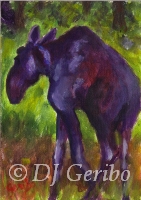Daily Paintings - Animals by artist DJ Geribo - Green Moose