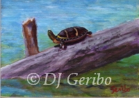 Daily Paintings - Animals by artist DJ Geribo - Heads Up Turtle