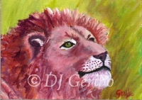 Daily Paintings - Animals by artist DJ Geribo - Lion Sunning
