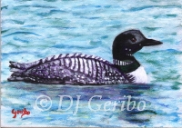 Daily Paintings - Animals by artist DJ Geribo - Loon on the Lake