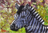 Daily Paintings - Animals by artist DJ Geribo - Zebra in Springtime
